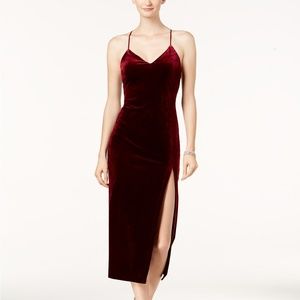 Burgundy Velvet Bodycon Dress